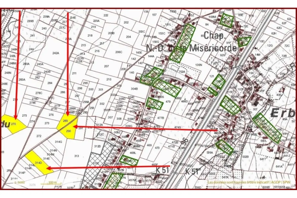 Terrain non bâtissable à  à Erbisoeul 7050 114350.00€  chambres m² - annonce 7043