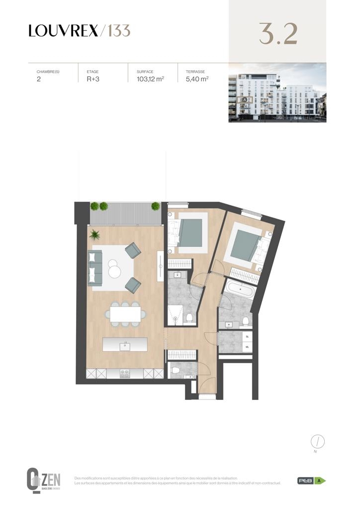 Appartement à vendre à Liège 4000 340930.00€ 2 chambres 103.12m² - annonce 1398292