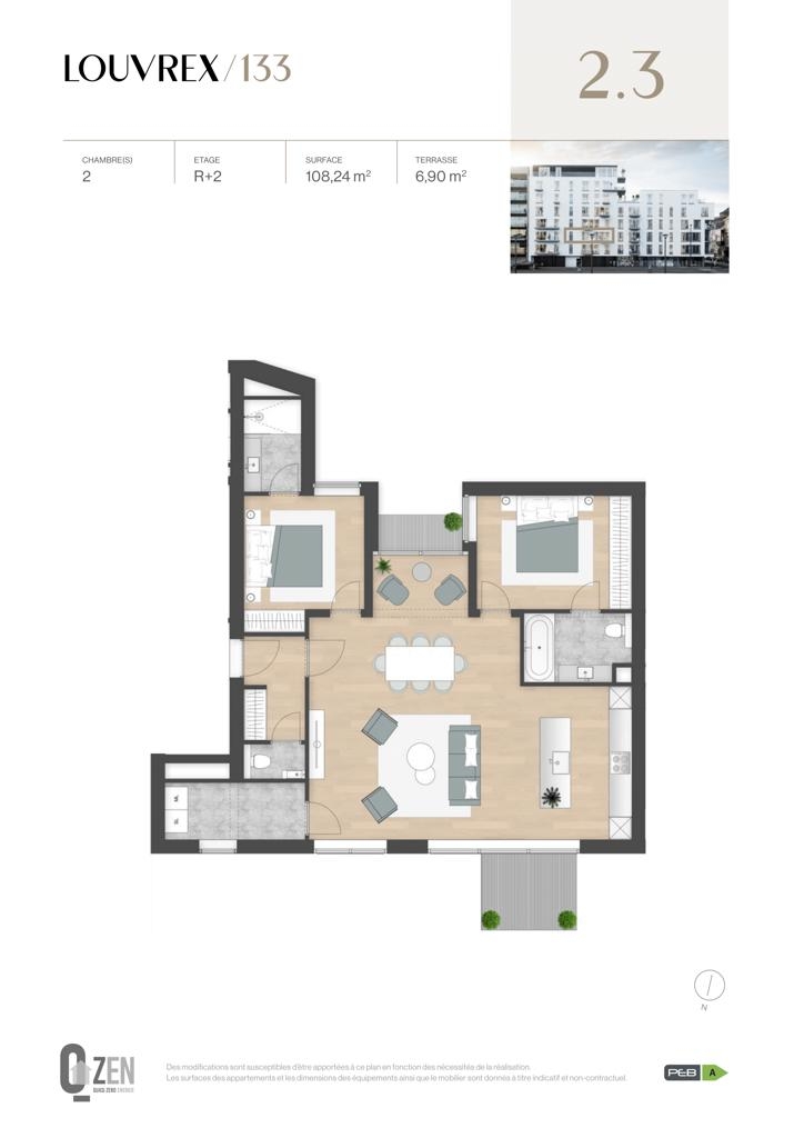 Appartement à vendre à Liège 4000 386250.00€ 2 chambres 108.24m² - annonce 1398287