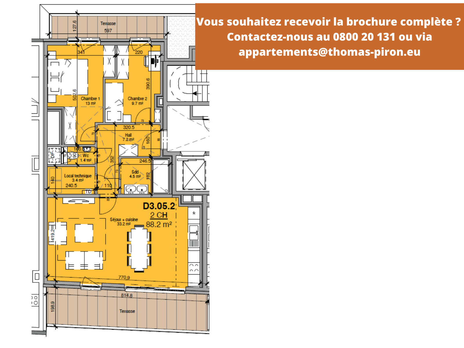 Appartement à vendre à Liège 4020 327000.00€ 2 chambres 88.00m² - annonce 1402170