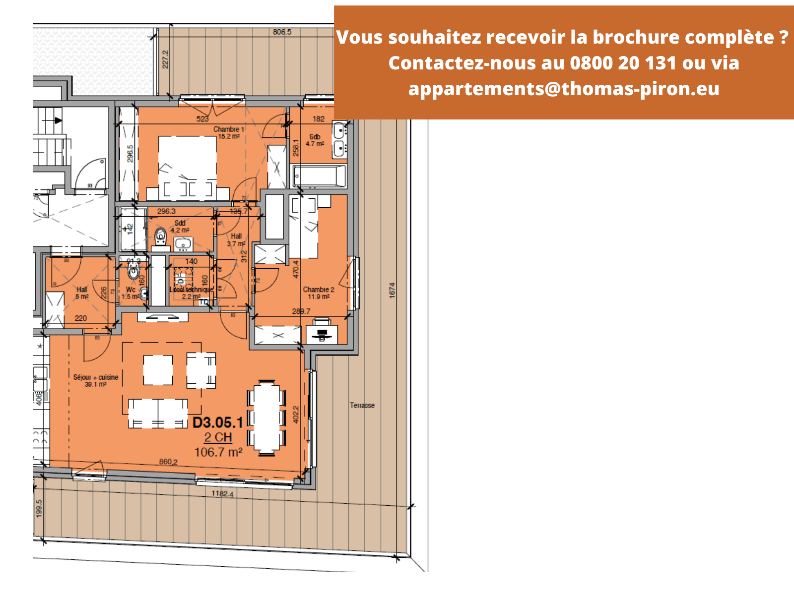 Appartement à vendre à Liège 4020 398000.00€ 2 chambres 107.00m² - annonce 1401861