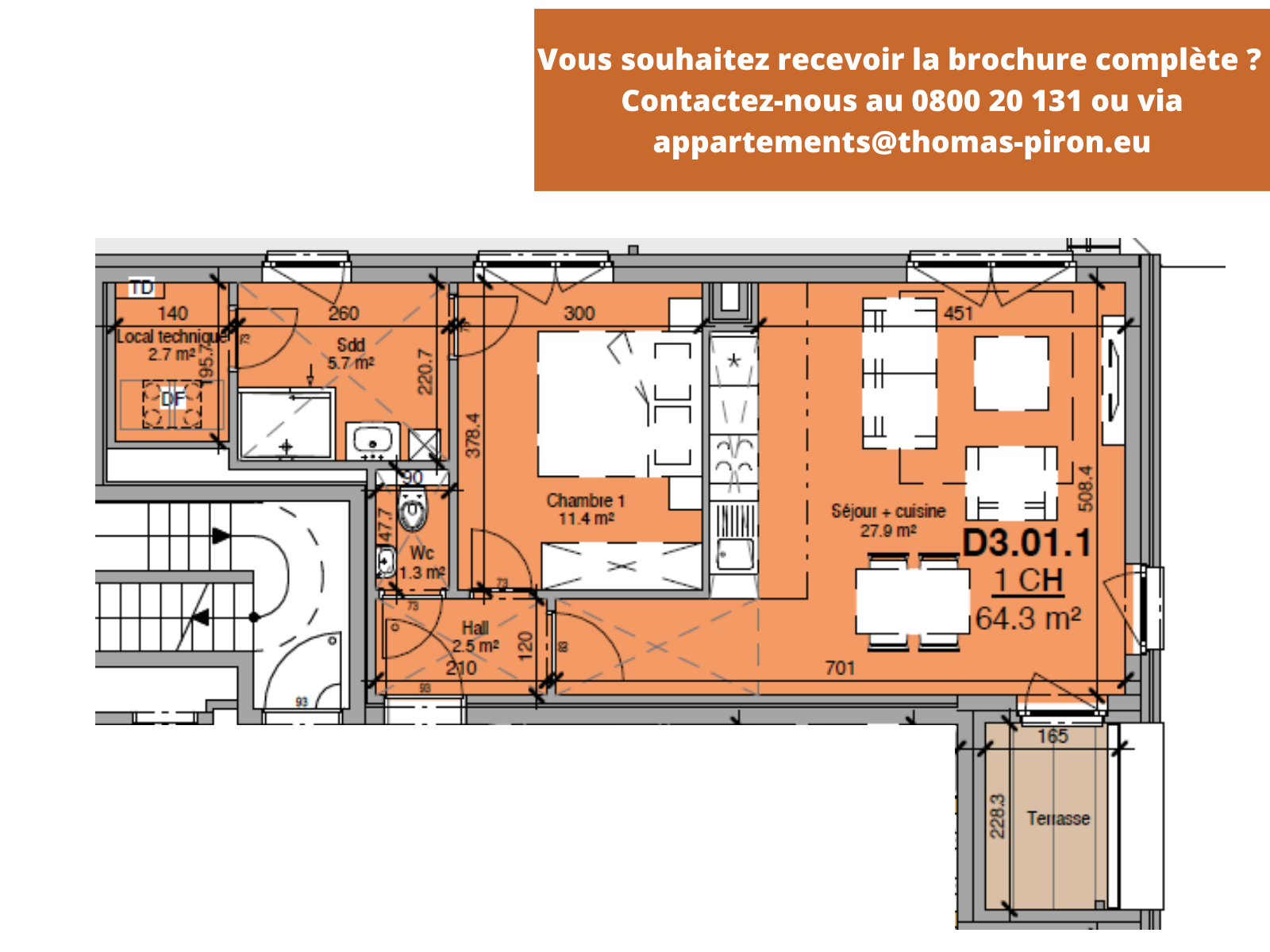 Appartement à vendre à Liège 4020 190000.00€ 1 chambres 64.00m² - annonce 1401865