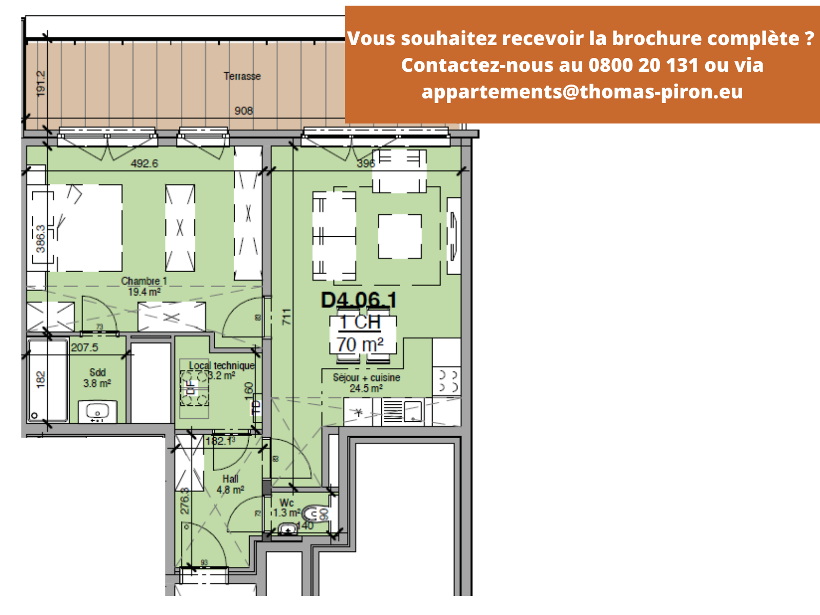 Appartement à vendre à Liège 4020 240000.00€ 1 chambres 70.00m² - annonce 1401863