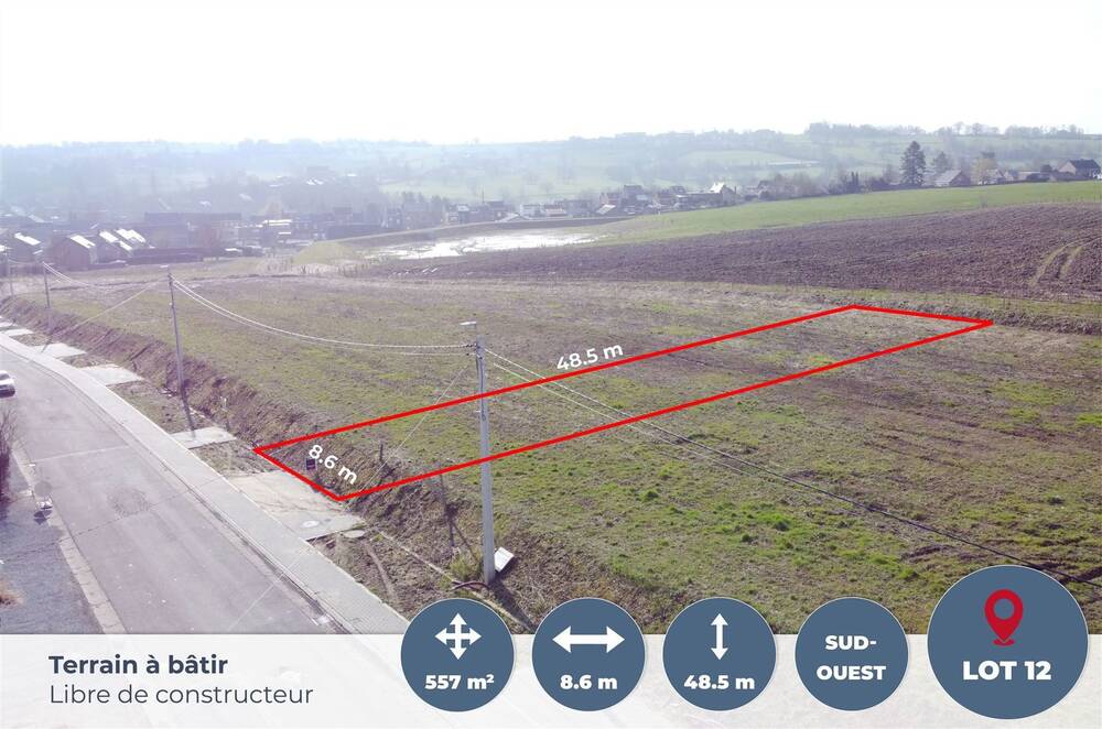 Terrain à vendre à Soumagne 4630 87000.00€ chambres m² - annonce 476284