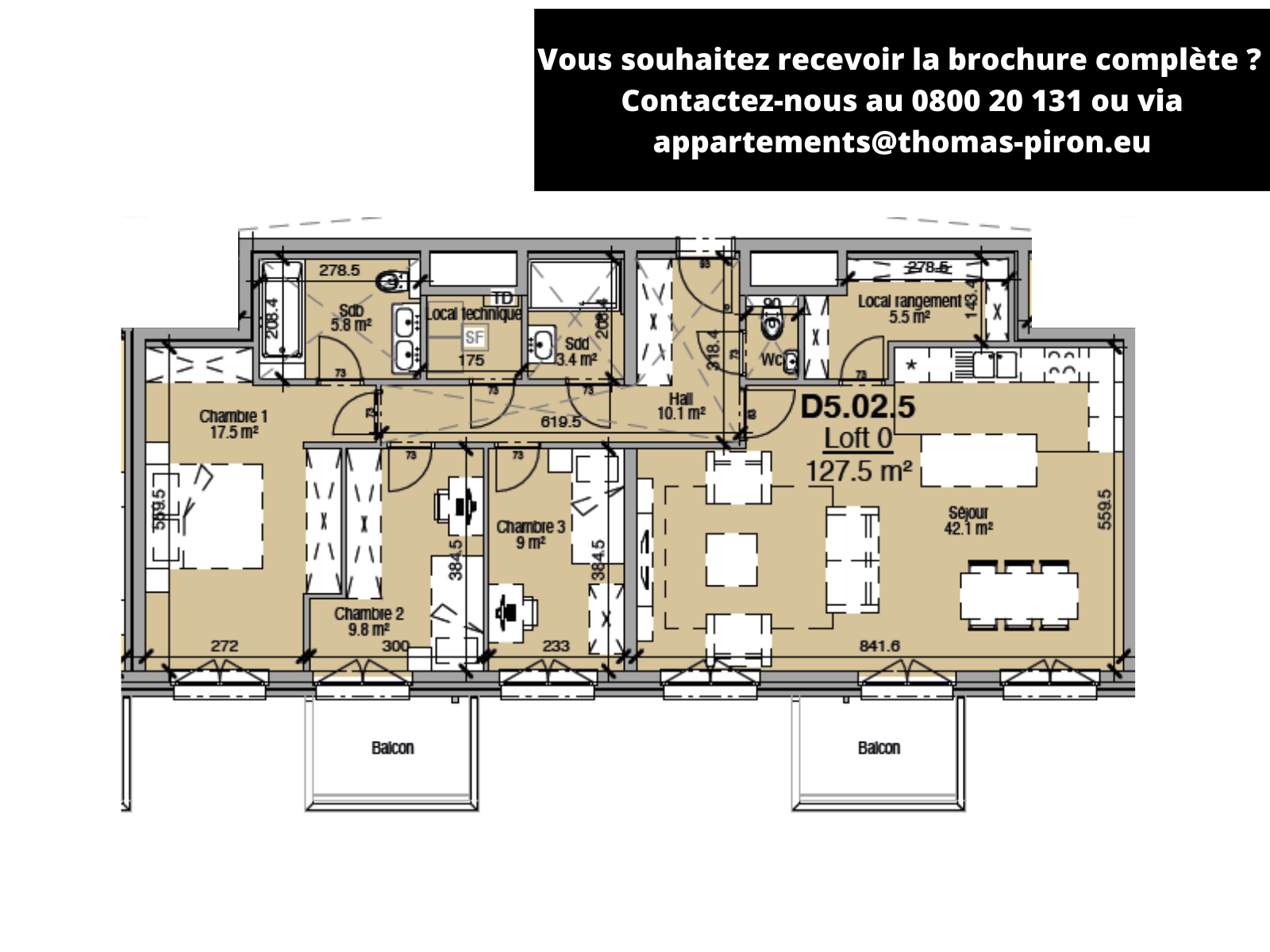 Loft à vendre à Liège 4000 360000.00€ 3 chambres 128.00m² - annonce 366075