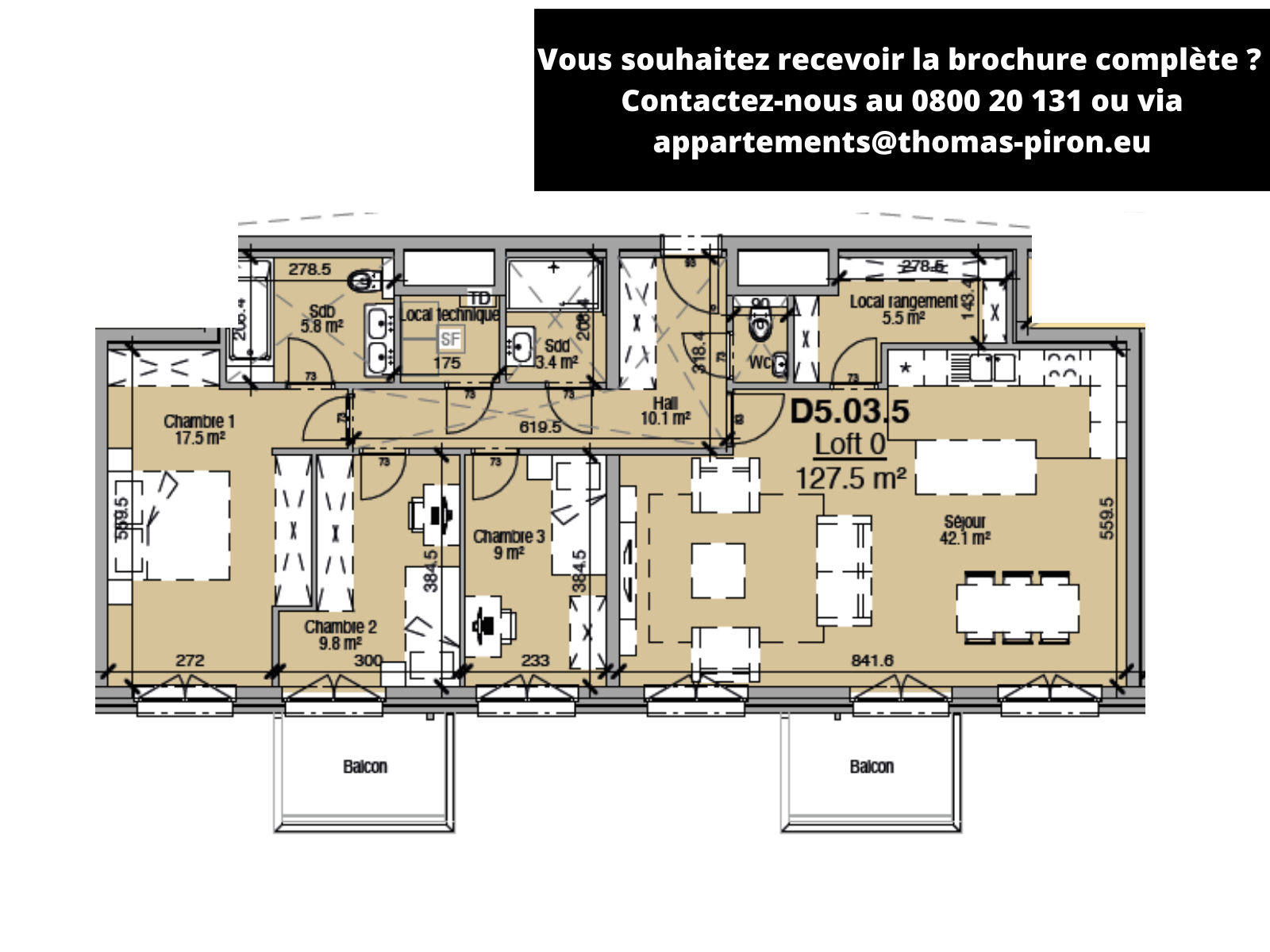 Loft à vendre à Liège 4000 365000.00€ 3 chambres 128.00m² - annonce 366074
