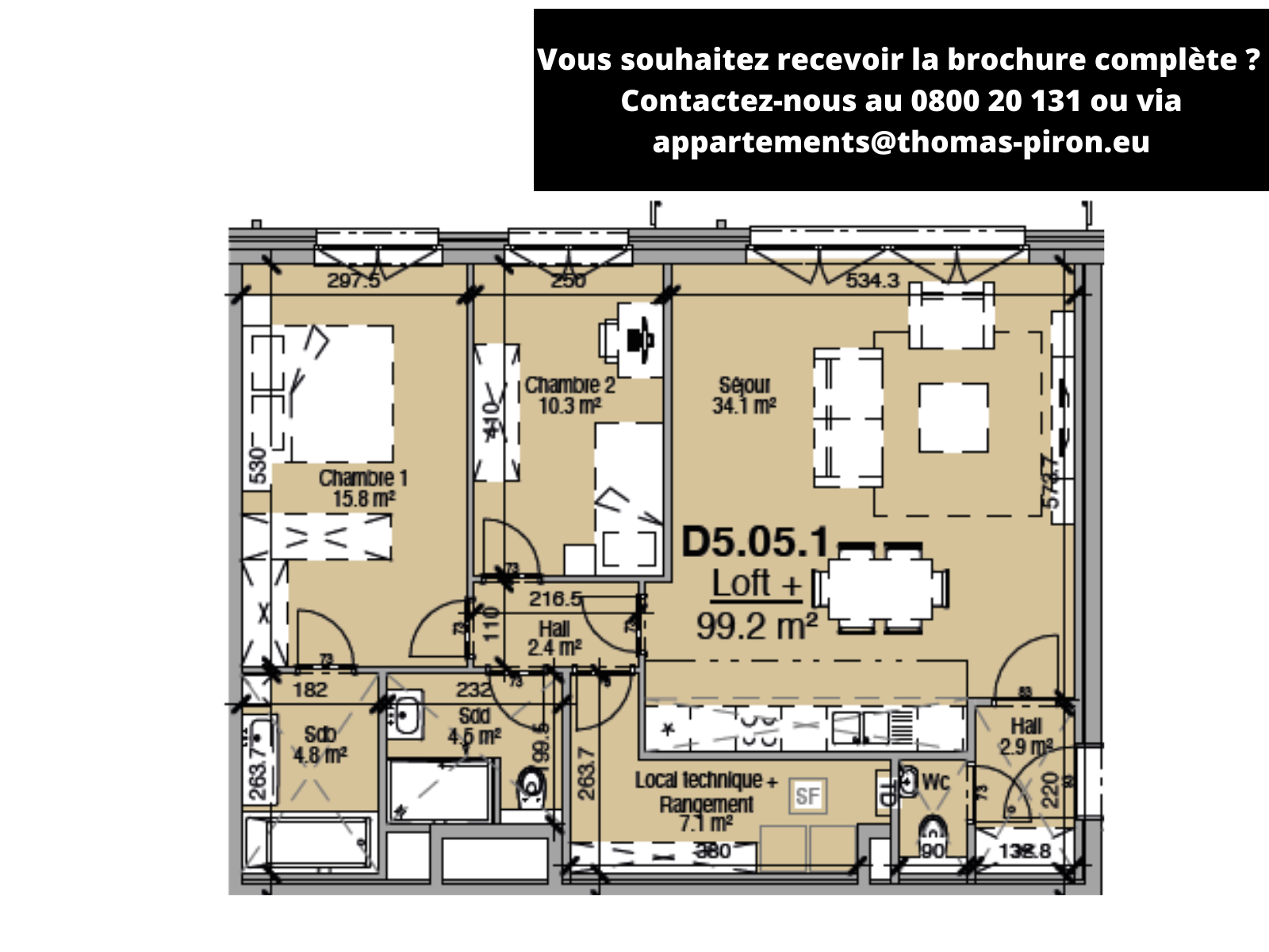 Loft à vendre à Liège 4000 315000.00€ 2 chambres 99.00m² - annonce 366440