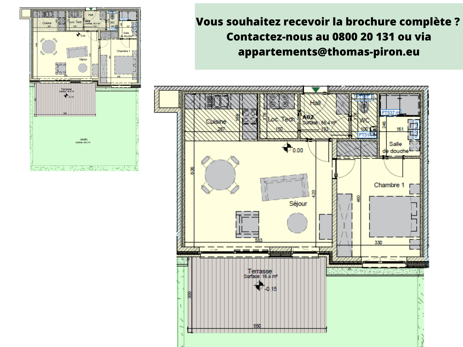 Appartement à vendre à Hannut 4280 265000.00€ 1 chambres 66.40m² - annonce 365274