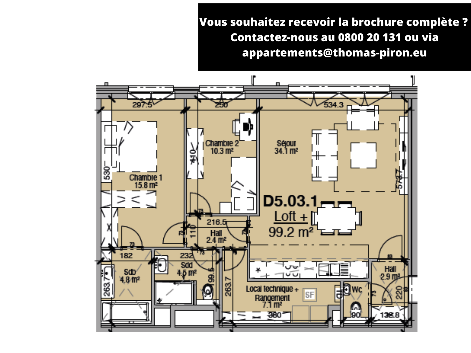 Loft à vendre à Liège 4000 290000.00€ 2 chambres 99.00m² - annonce 366437