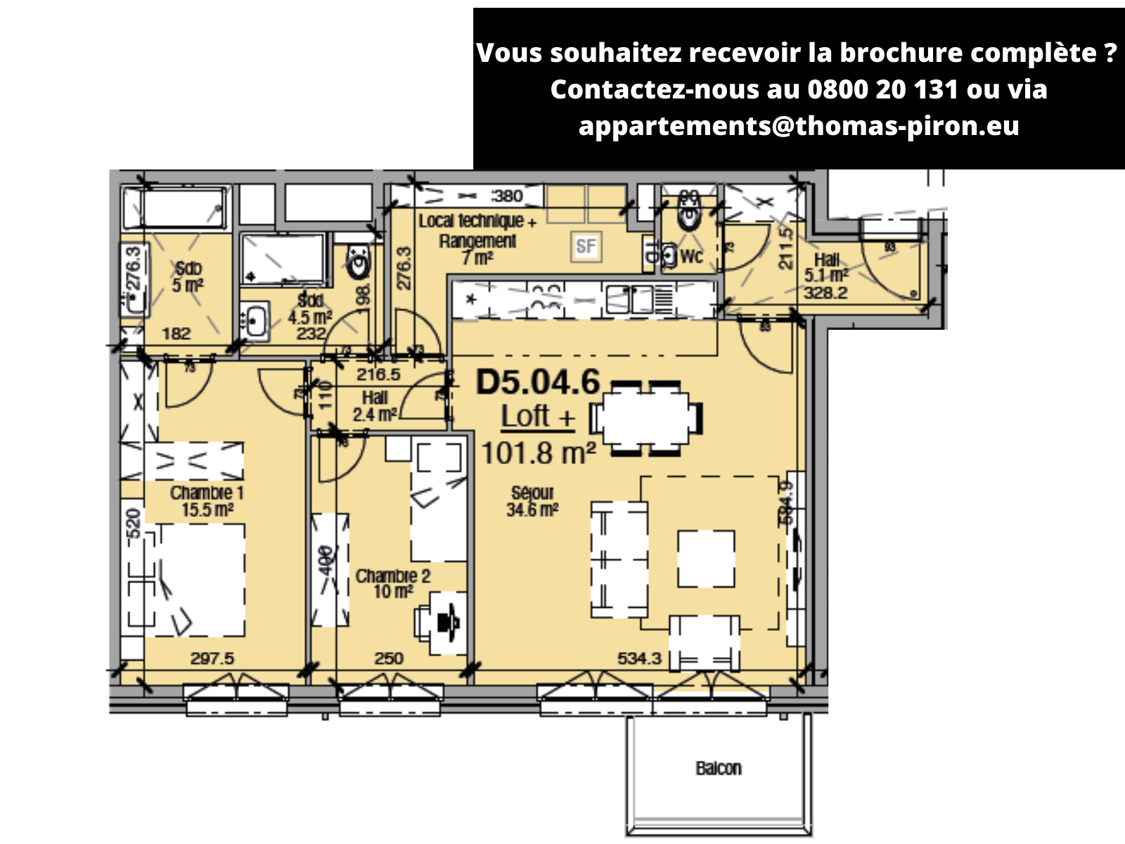 Loft à vendre à Liège 4000 285000.00€ 2 chambres 102.00m² - annonce 366441