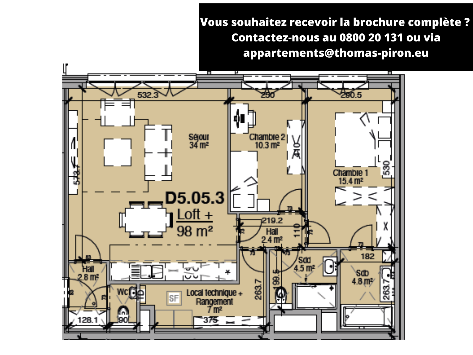 Loft à vendre à Liège 4000 335000.00€ 2 chambres 98.00m² - annonce 366442
