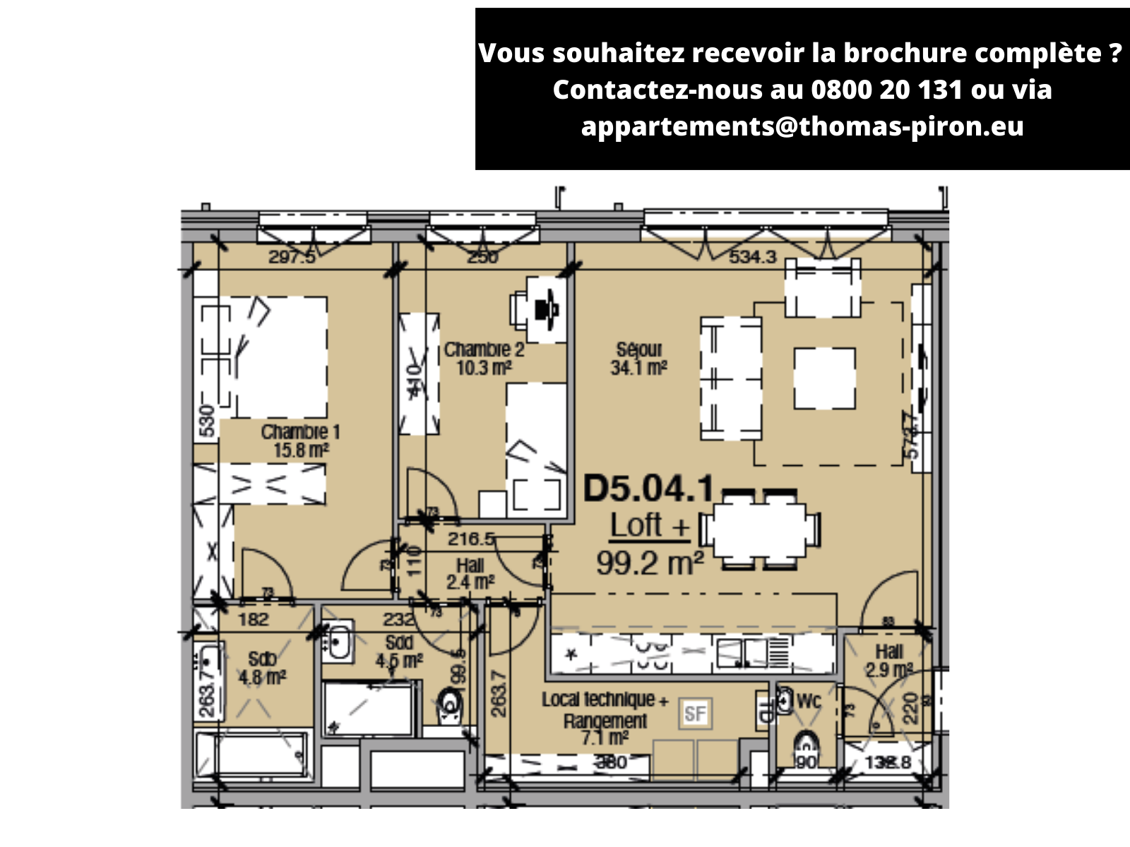 Loft à vendre à Liège 4000 305000.00€ 2 chambres 99.00m² - annonce 366222
