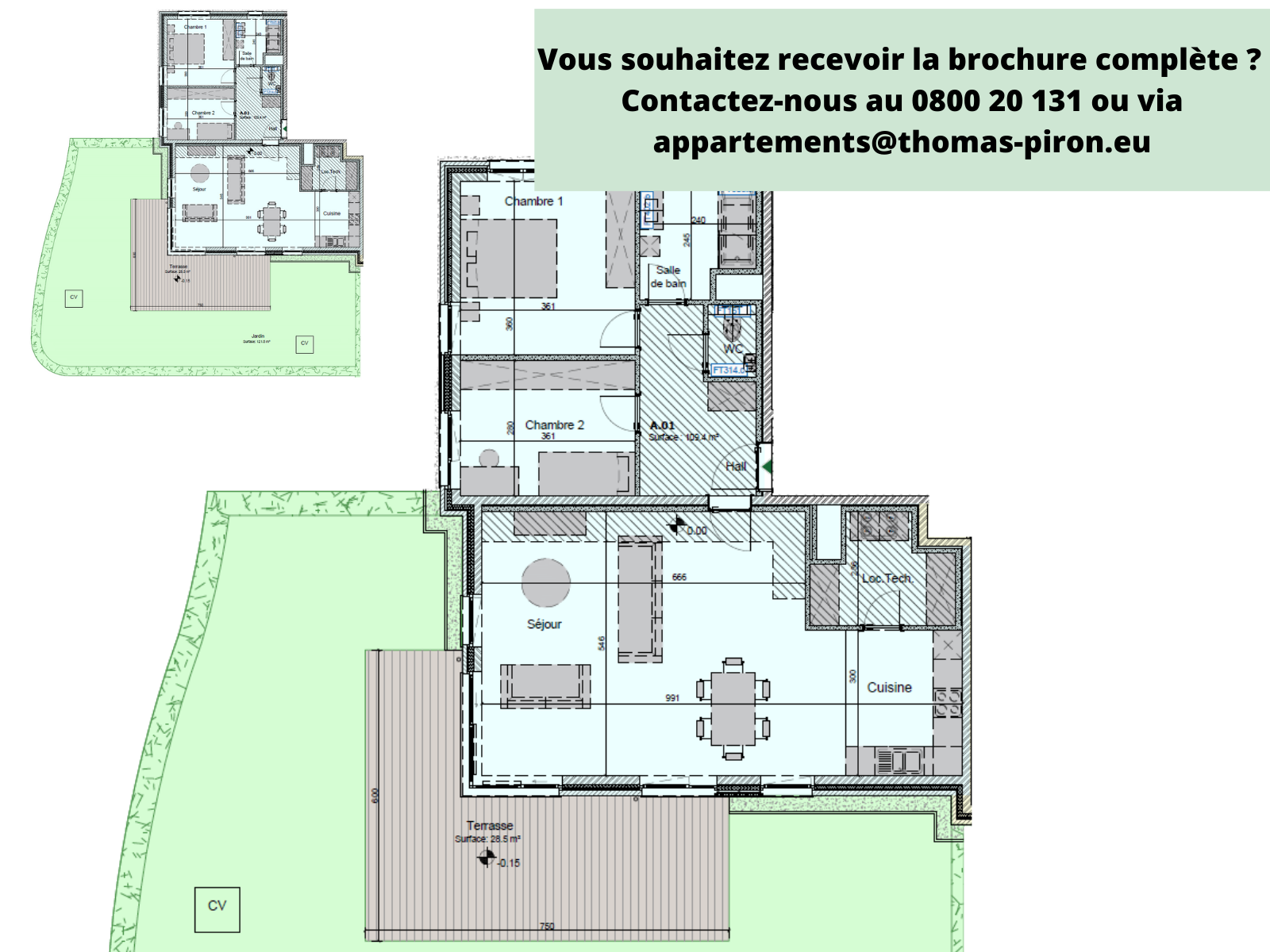 Appartement à vendre à Hannut 4280 445000.00€ 2 chambres 109.40m² - annonce 365275
