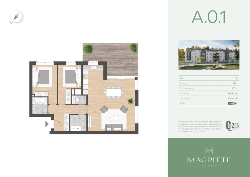 Appartement à vendre à Angleur 4031 0.00€ 2 chambres 98.50m² - annonce 483059