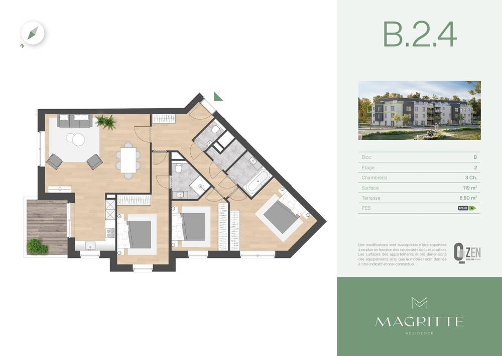 Appartement à vendre à Angleur 4031 392000.00€ 3 chambres 119.00m² - annonce 482989