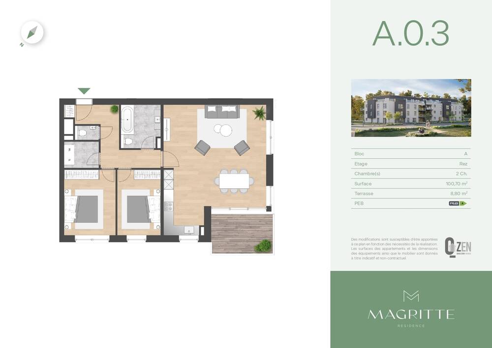 Appartement à vendre à Angleur 4031 0.00€ 2 chambres 100.70m² - annonce 483057