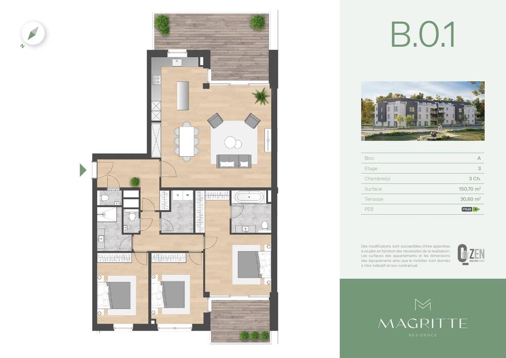 Appartement à vendre à Angleur 4031 496000.00€ 3 chambres 150.70m² - annonce 483056