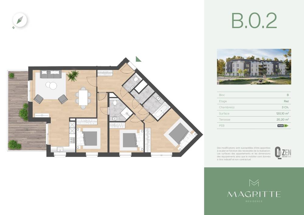 Appartement à vendre à Angleur 4031 382000.00€ 3 chambres 120.10m² - annonce 483055