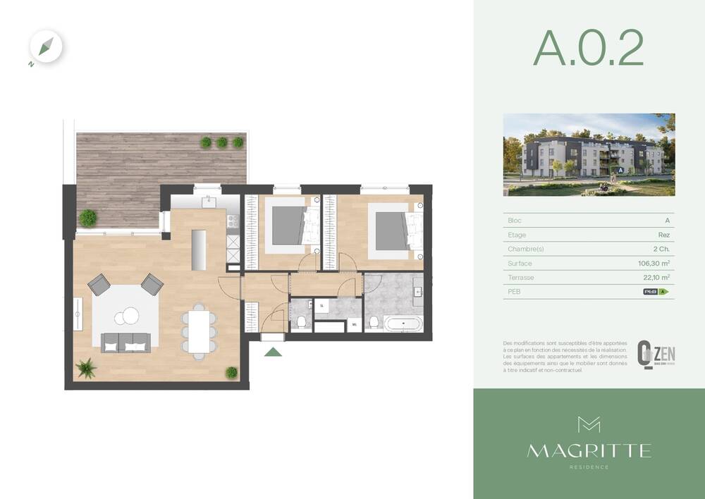 Appartement à vendre à Angleur 4031 0.00€ 2 chambres 106.30m² - annonce 483058