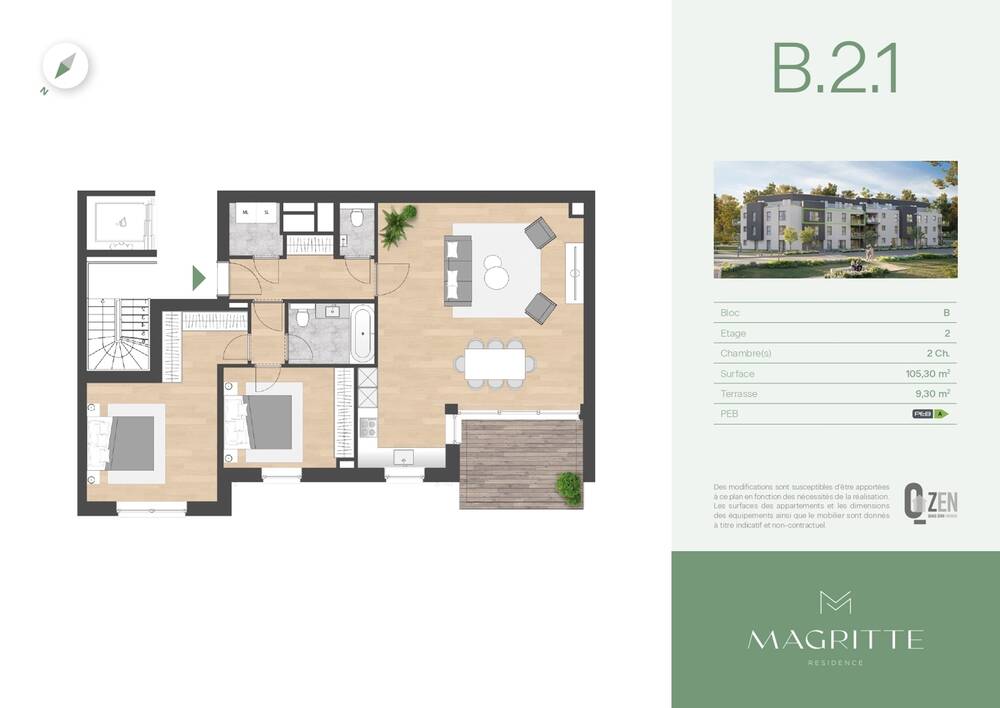 Appartement à vendre à Angleur 4031 355000.00€ 2 chambres 105.30m² - annonce 482990