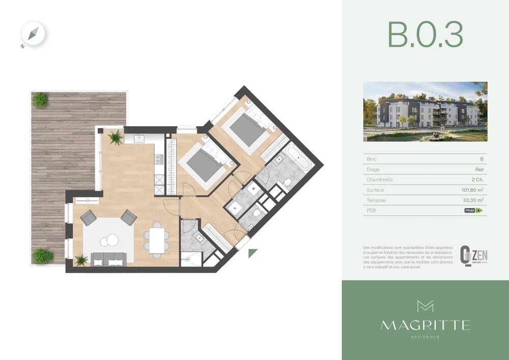 Appartement à vendre à Angleur 4031 365000.00€ 2 chambres 101.80m² - annonce 483054