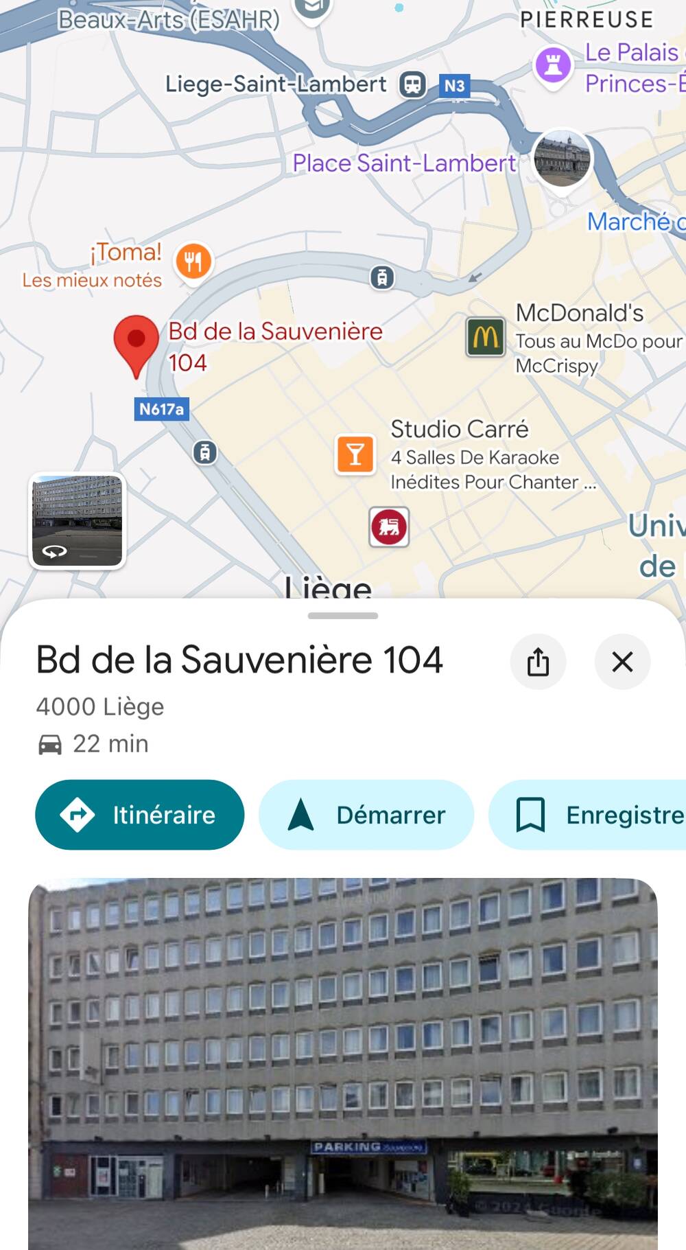 Parking à louer à Liège 4000 115.00€ chambres m² - annonce 486365