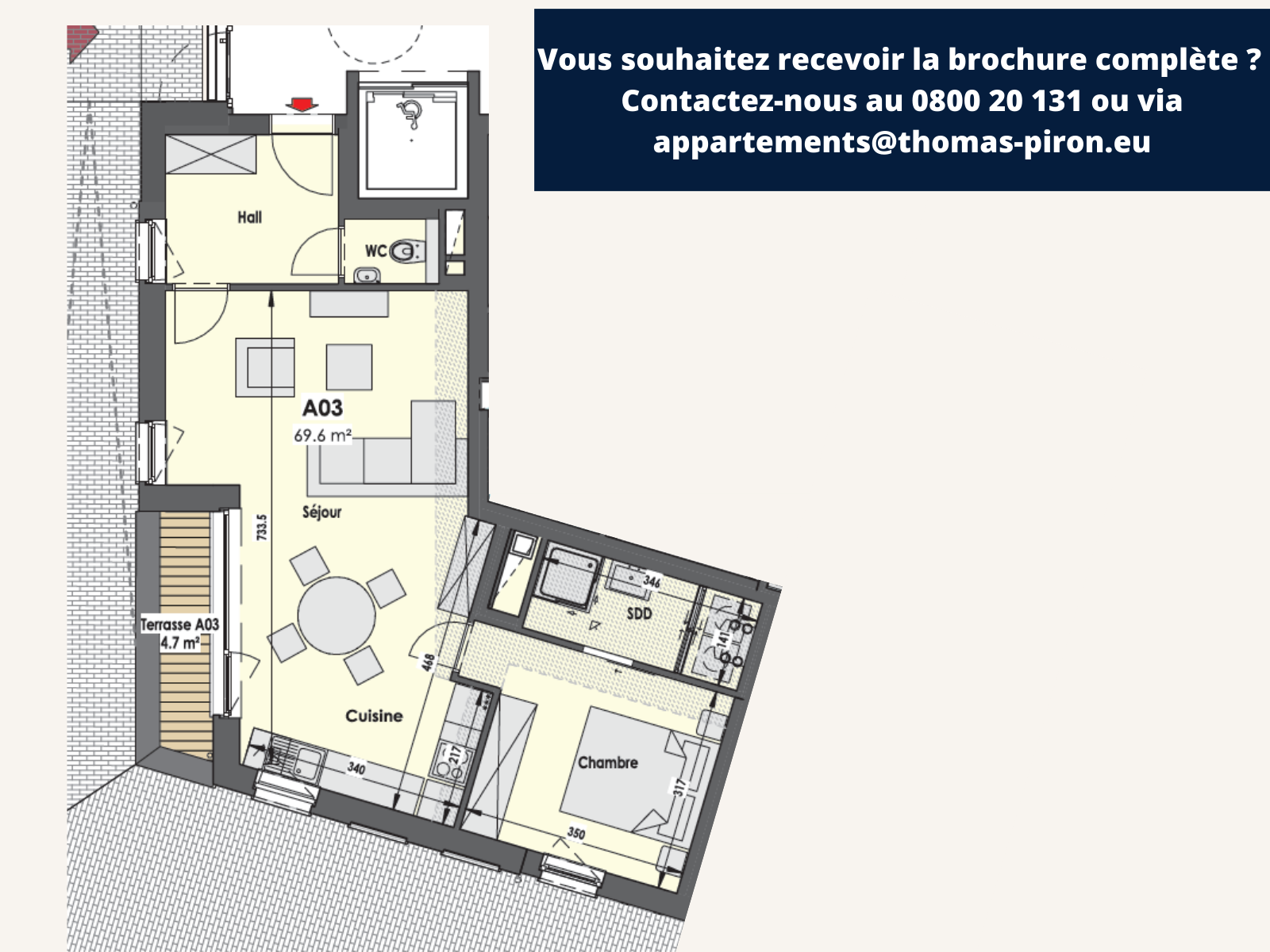 Appartement à vendre à Eupen 4700 195000.00€ 1 chambres 70.00m² - annonce 485237