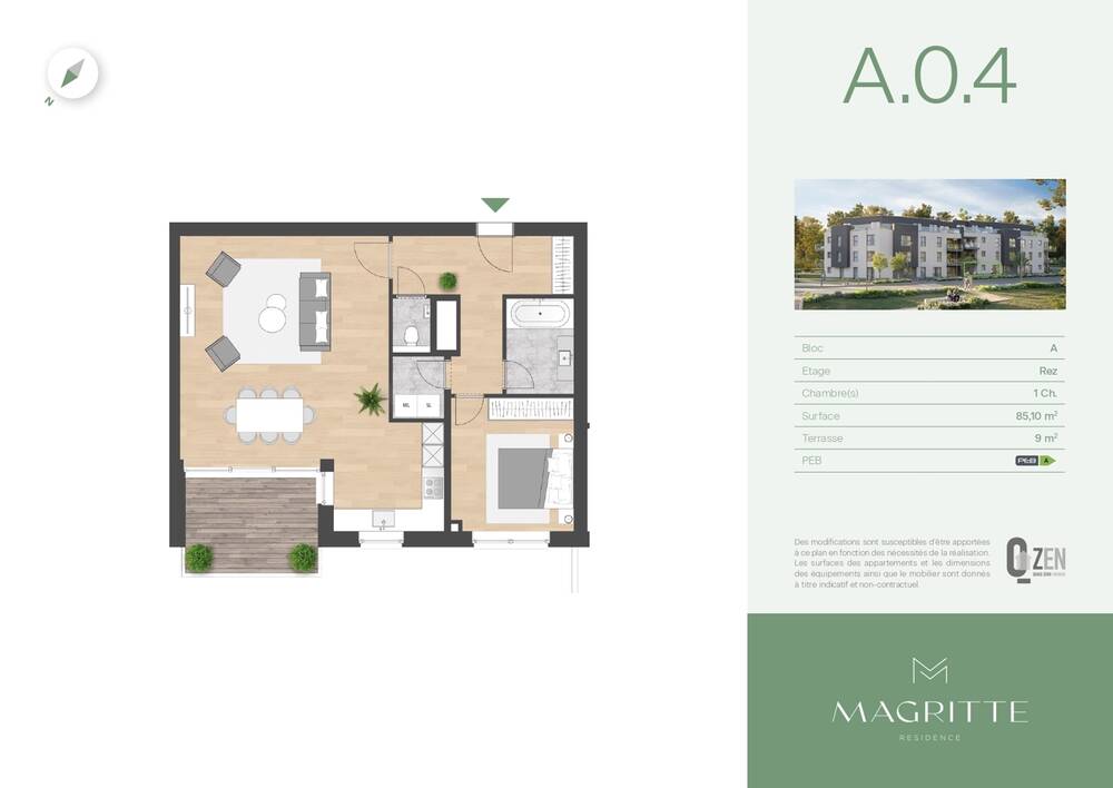 Appartement à louer à Angleur 4031 0.00€ 1 chambres 71.00m² - annonce 500453