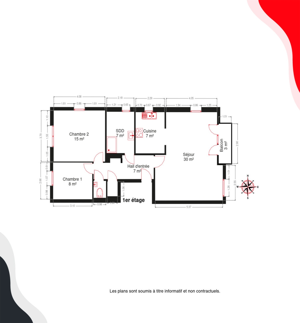 Appartement à louer à Herstal 4040 950.00€ 2 chambres 90.00m² - annonce 495128