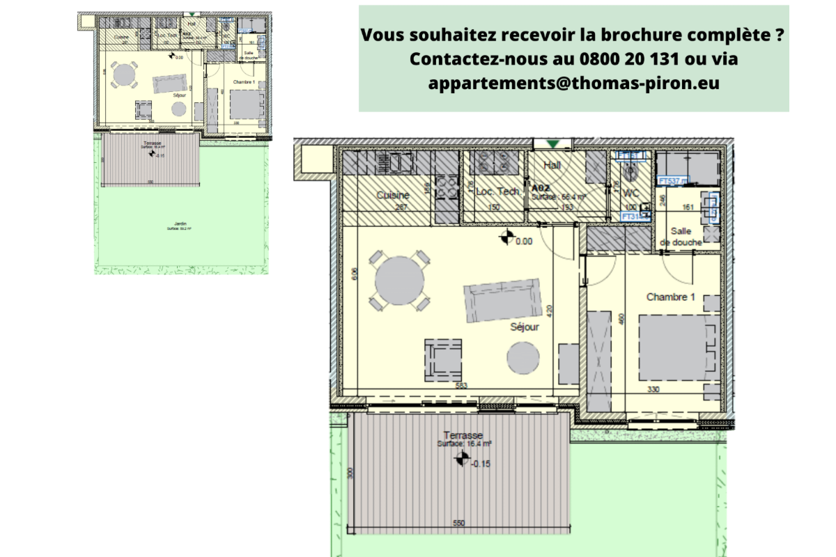 Appartement à vendre à Hannut 4280 265000.00€ 1 chambres 66.40m² - annonce 602728