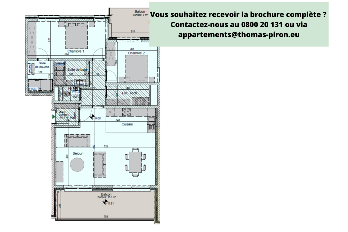 Appartement à vendre à Hannut 4280 365000.00€ 2 chambres 104.80m² - annonce 602733