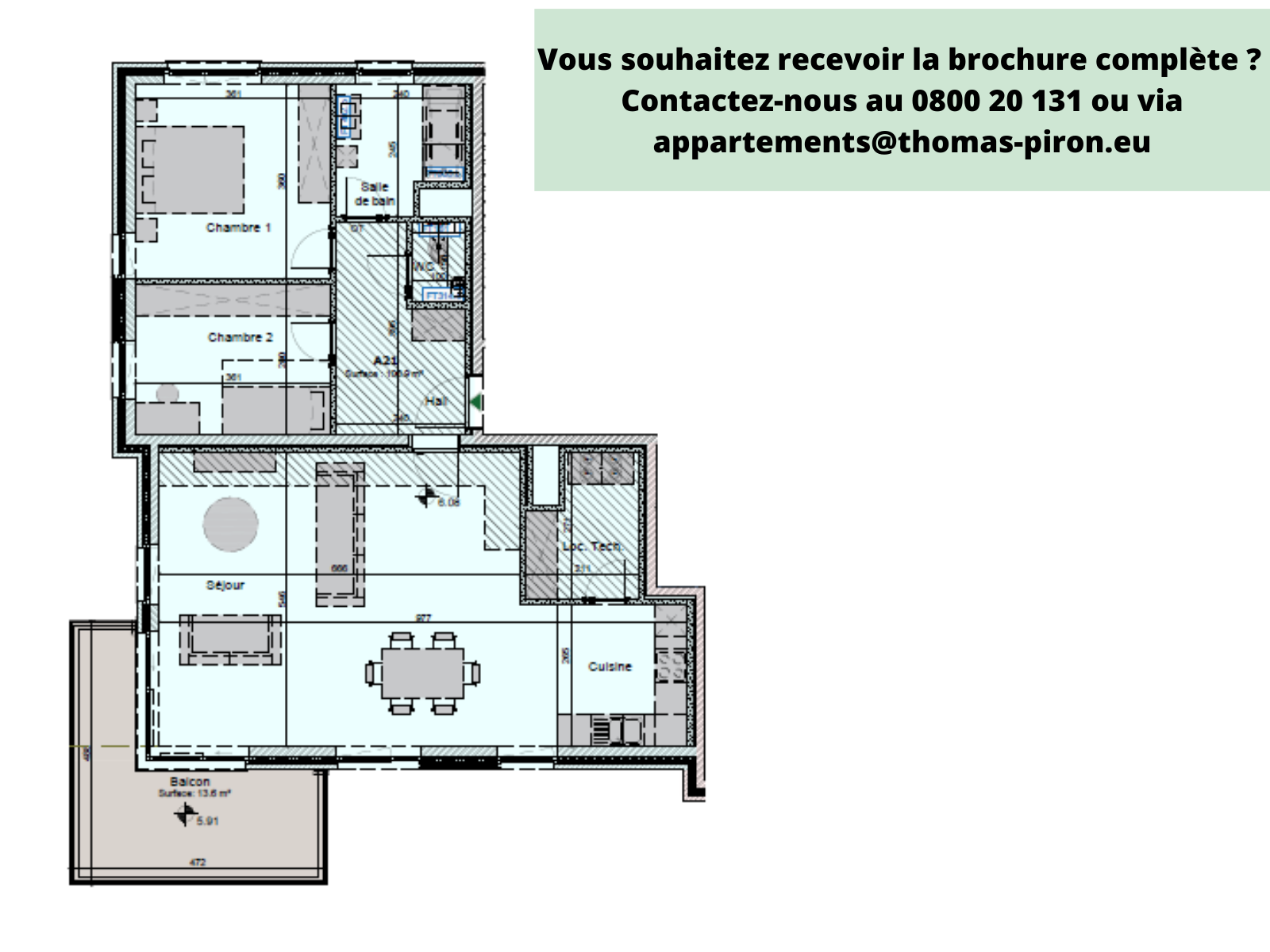 Appartement à vendre à Hannut 4280 404256.00€ 2 chambres 406.90m² - annonce 602732