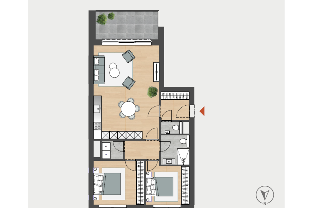 Rez-de-chaussée à  à Angleur 4031 0.00€ 2 chambres 55.20m² - annonce 725904