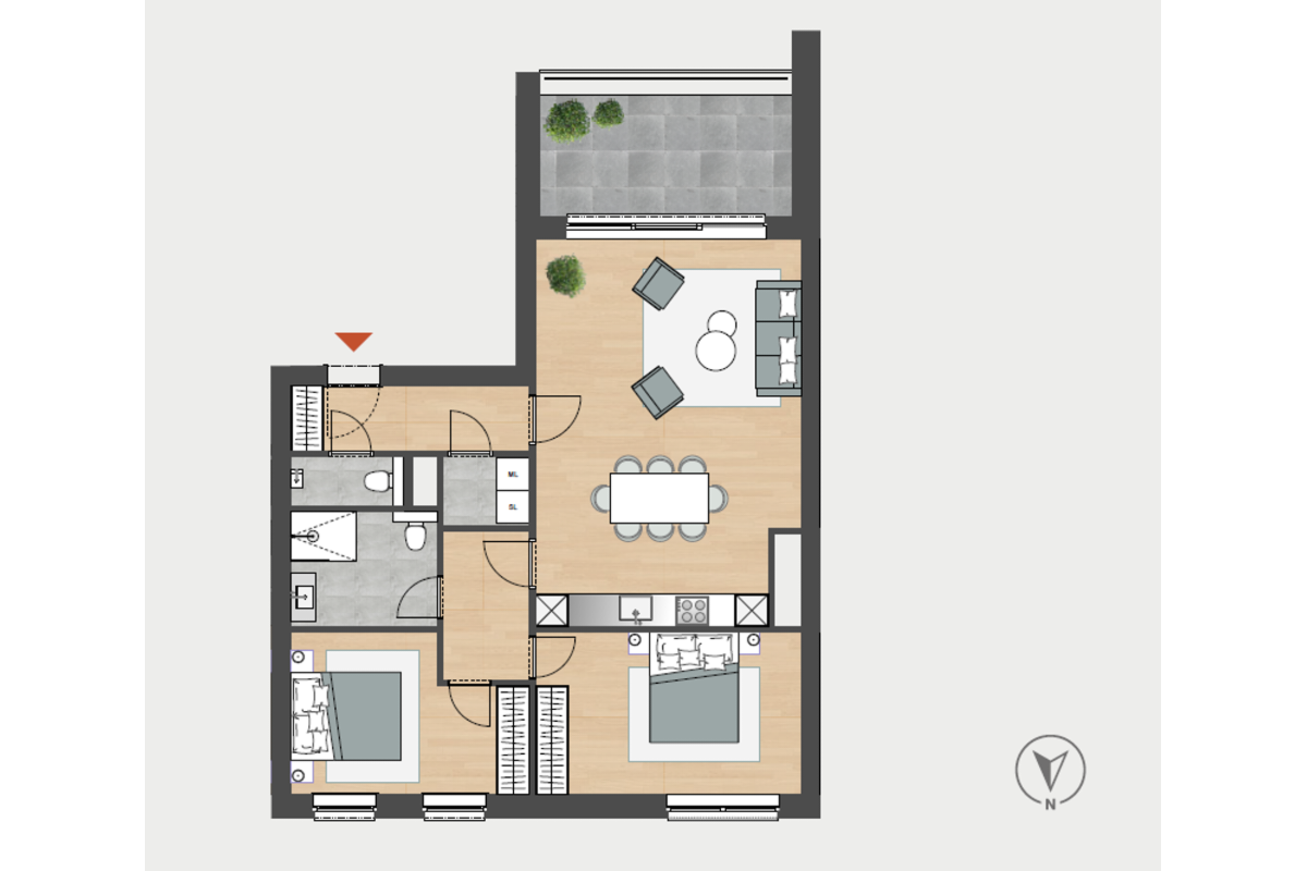 Penthouse à  à Angleur 4031 0.00€ 2 chambres 77.30m² - annonce 627658