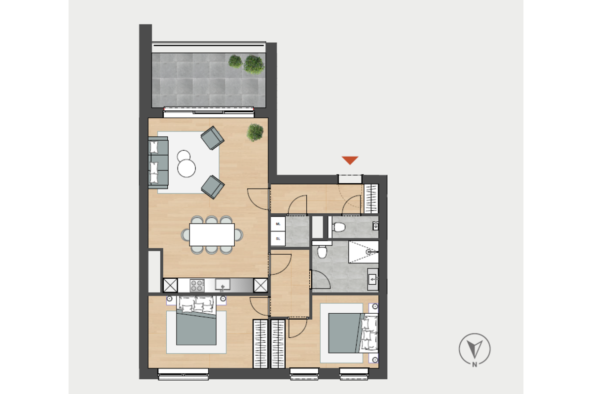 Penthouse à  à Angleur 4031 0.00€ 2 chambres 77.30m² - annonce 627657