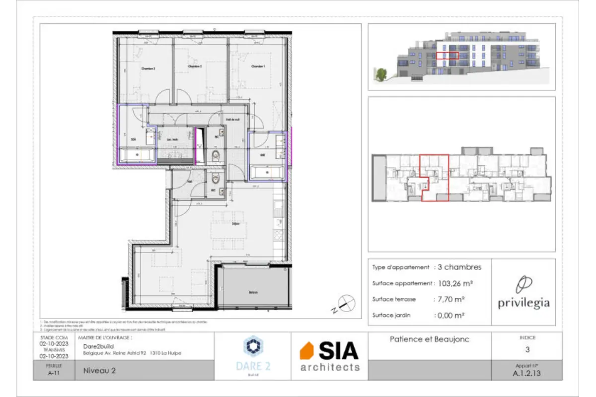 Appartement à vendre à Liège 4000 315872.00€ 3 chambres 103.00m² - annonce 661305