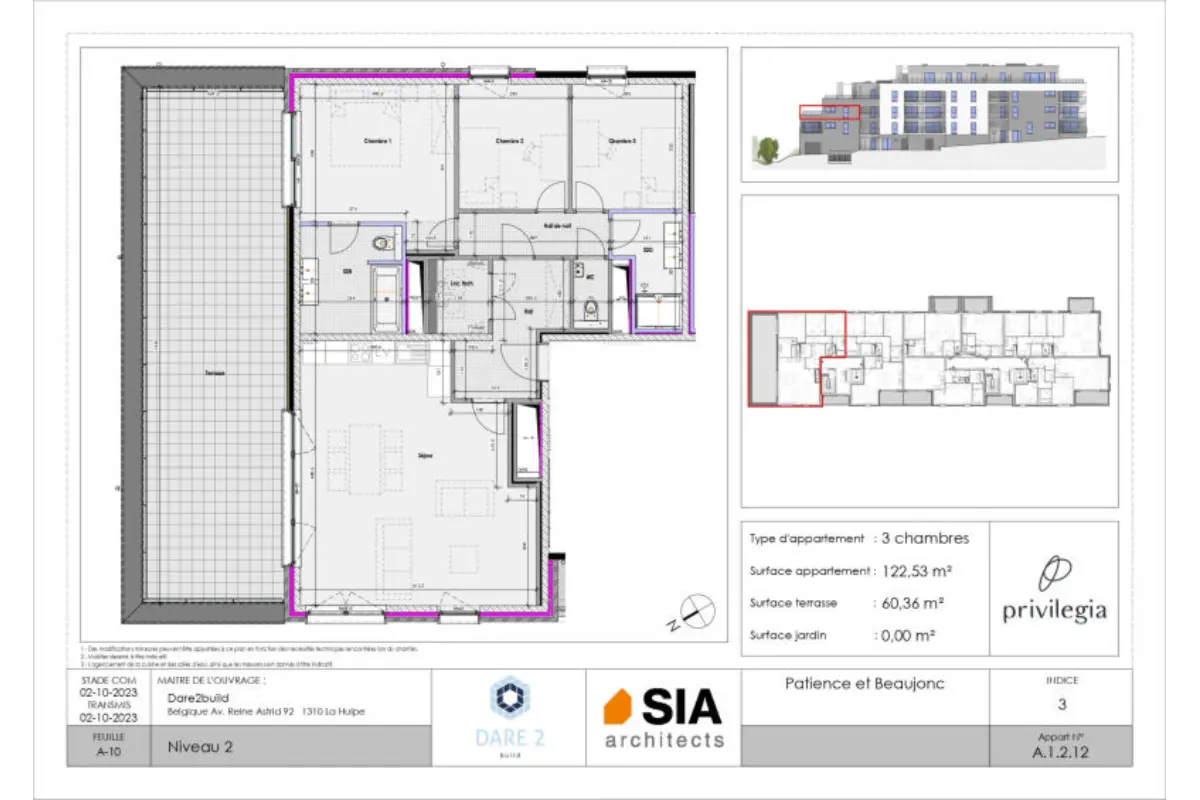 Appartement à vendre à Liège 4000 401434.00€ 3 chambres 122.00m² - annonce 661293