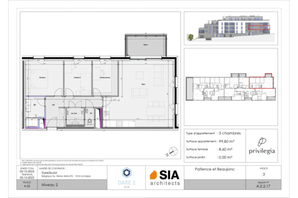 Appartement à vendre à Liège 4000 307095.00€ 3 chambres 99.00m² - annonce 661292