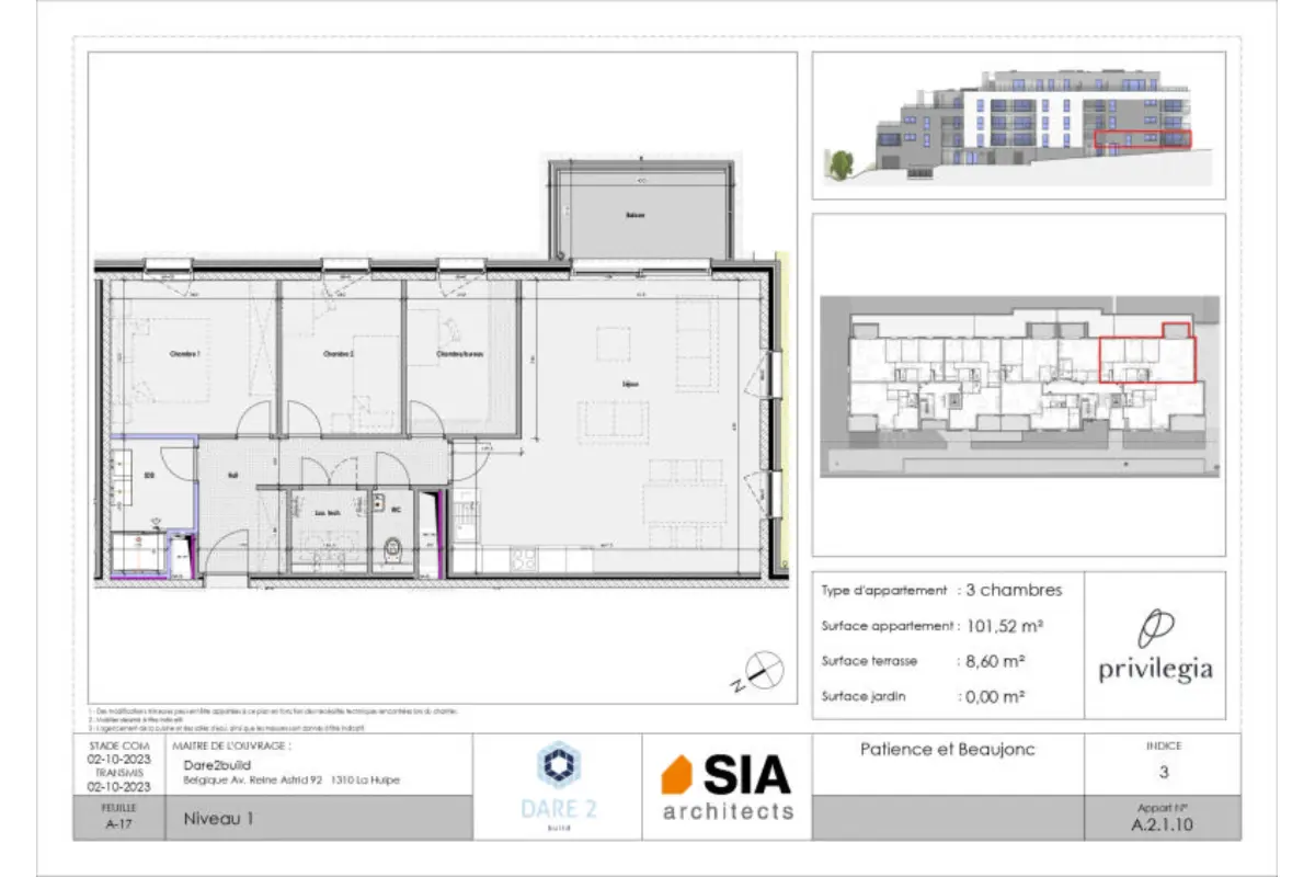 Appartement à vendre à Liège 4000 312051.00€ 3 chambres 101.00m² - annonce 661318