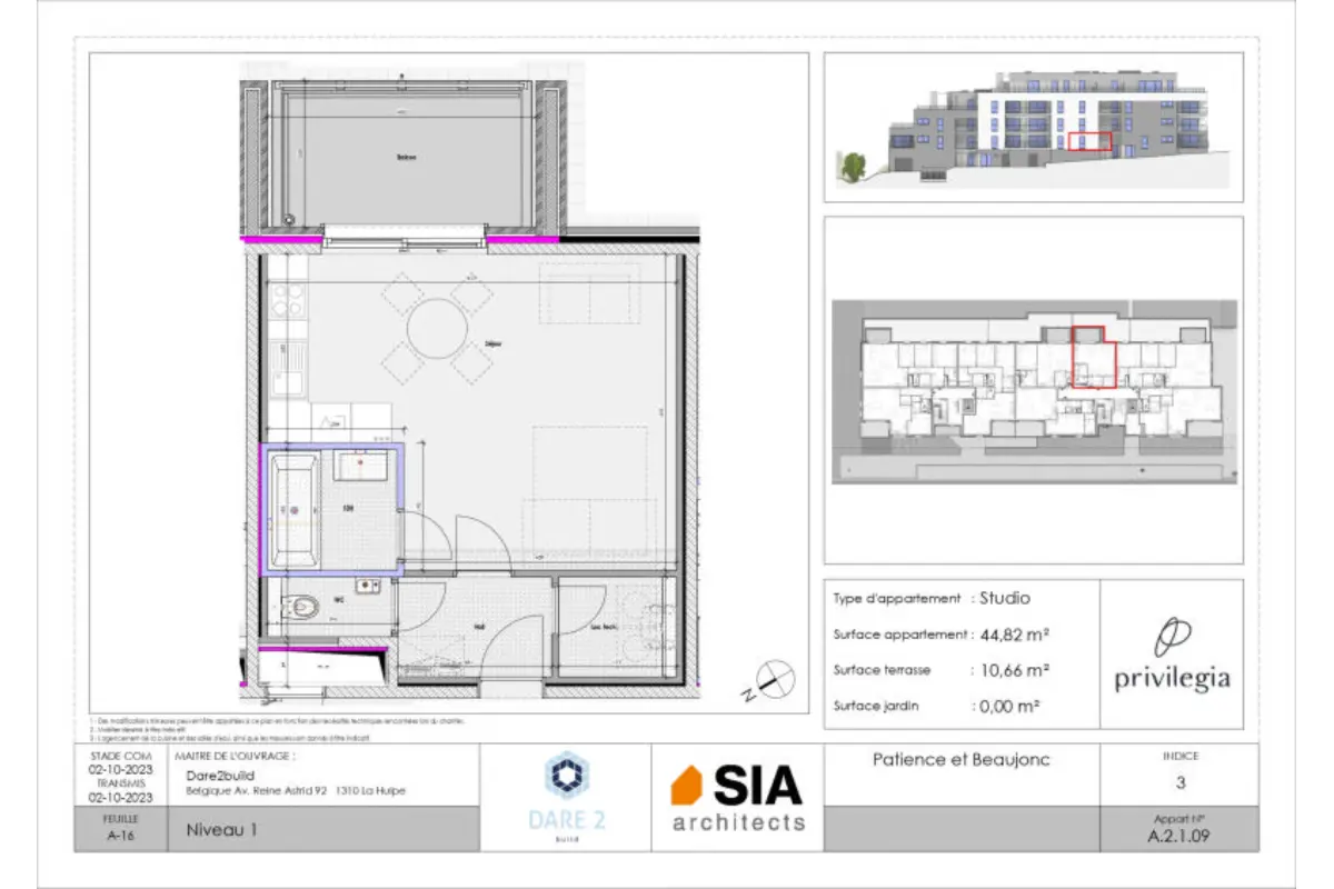 Appartement à vendre à Liège 4000 180270.00€ 1 chambres 44.00m² - annonce 661301