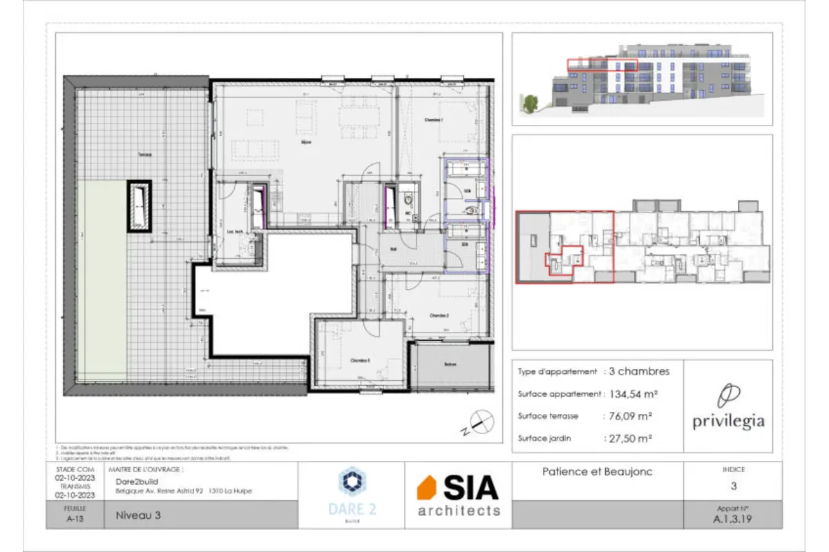 Appartement à vendre à Liège 4000 421264.00€ 3 chambres 134.00m² - annonce 661324