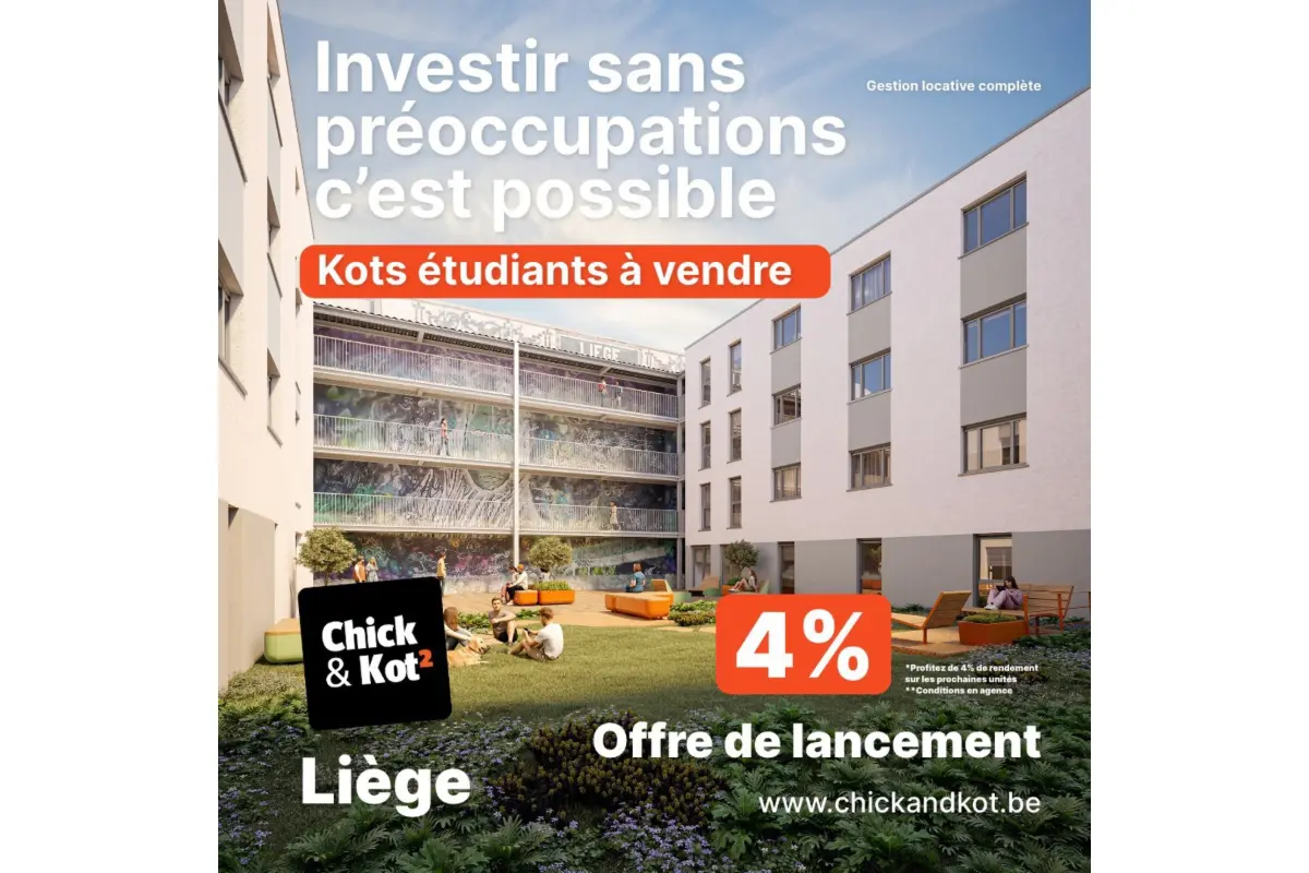 Kot à vendre à Liège 4000 165000.00€ 1 chambres m² - annonce 666295