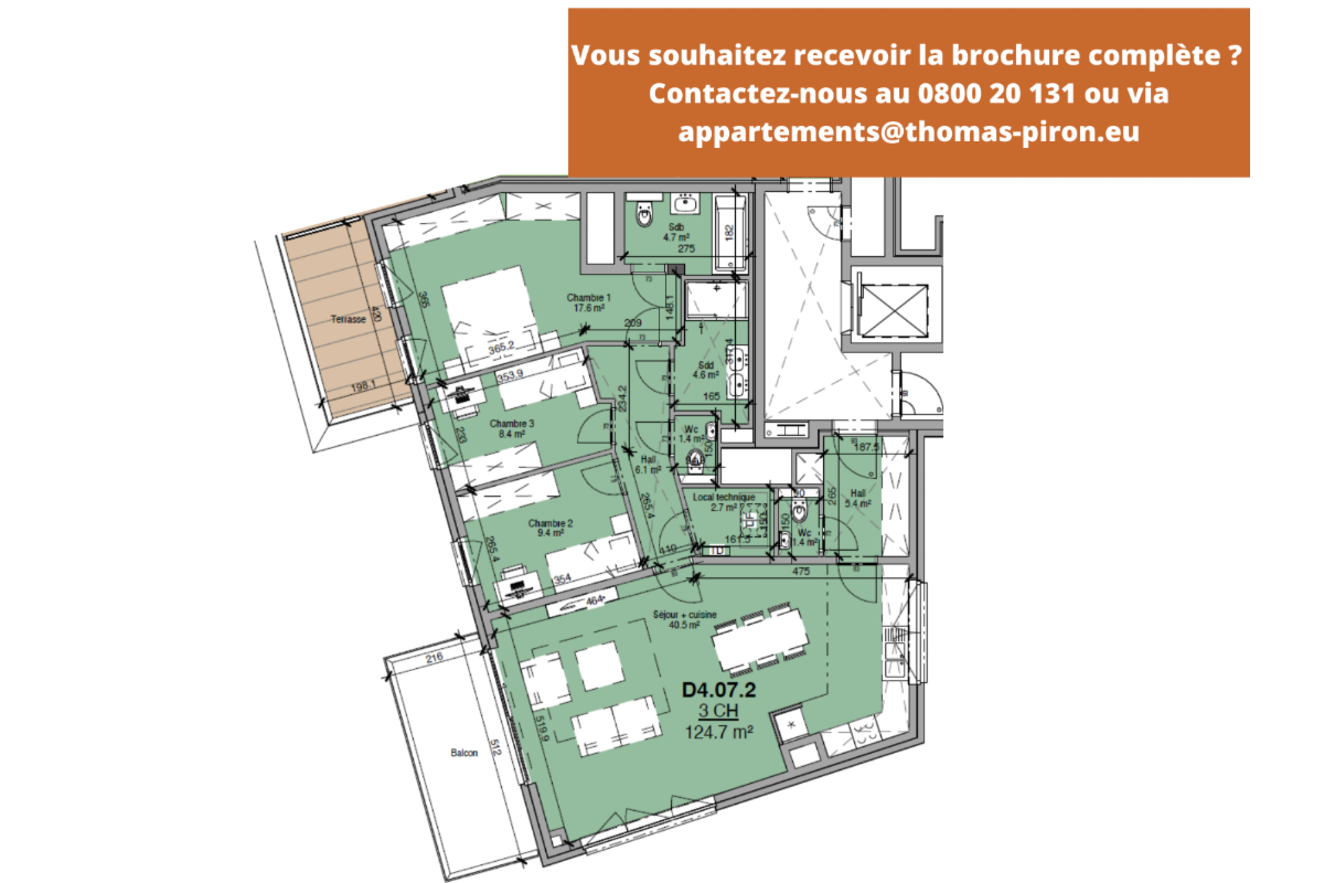 Appartement à vendre à Liège 4020 396645.00€ 3 chambres 125.00m² - annonce 671341