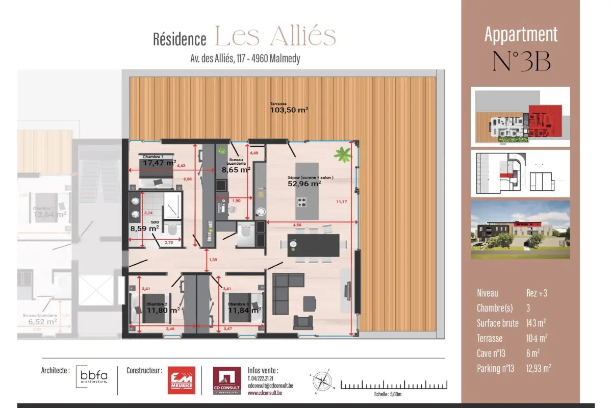 Penthouse à vendre à Malmedy 4960 646000.00€ 3 chambres 143.00m² - annonce 724327