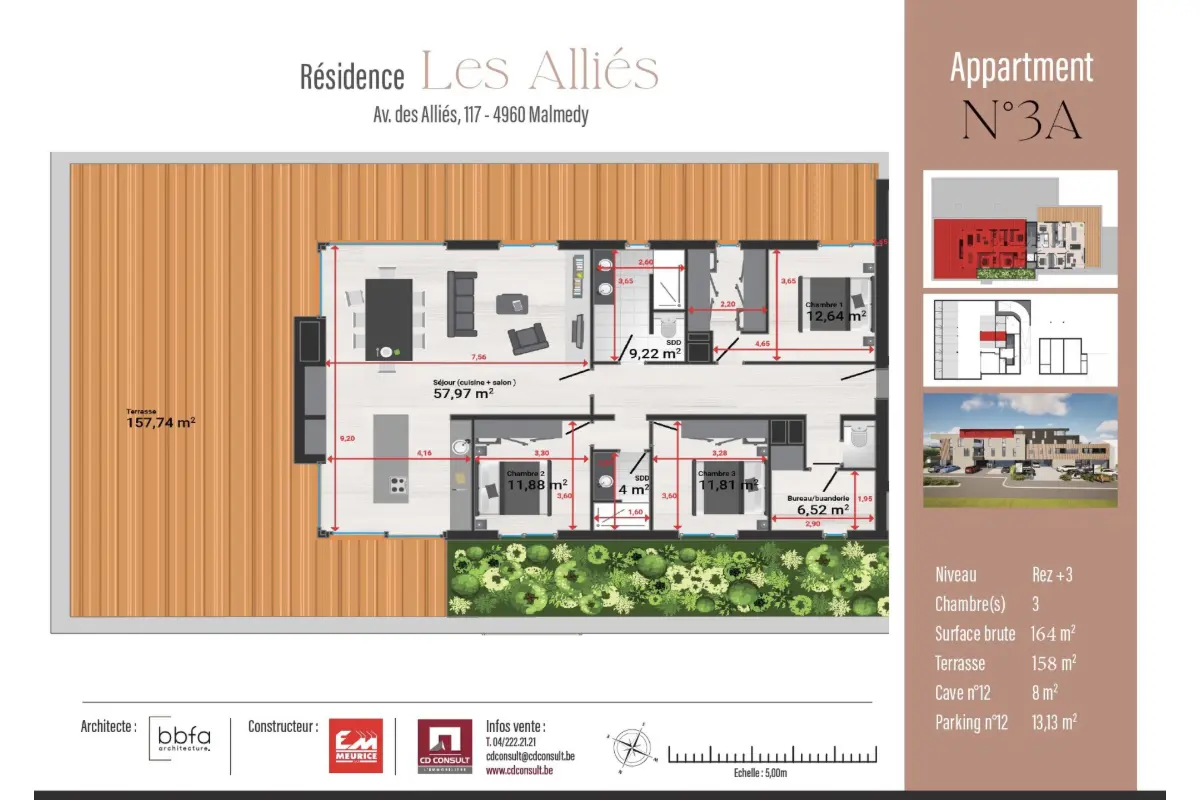 Penthouse à vendre à Malmedy 4960 743000.00€ 3 chambres 164.00m² - annonce 724326