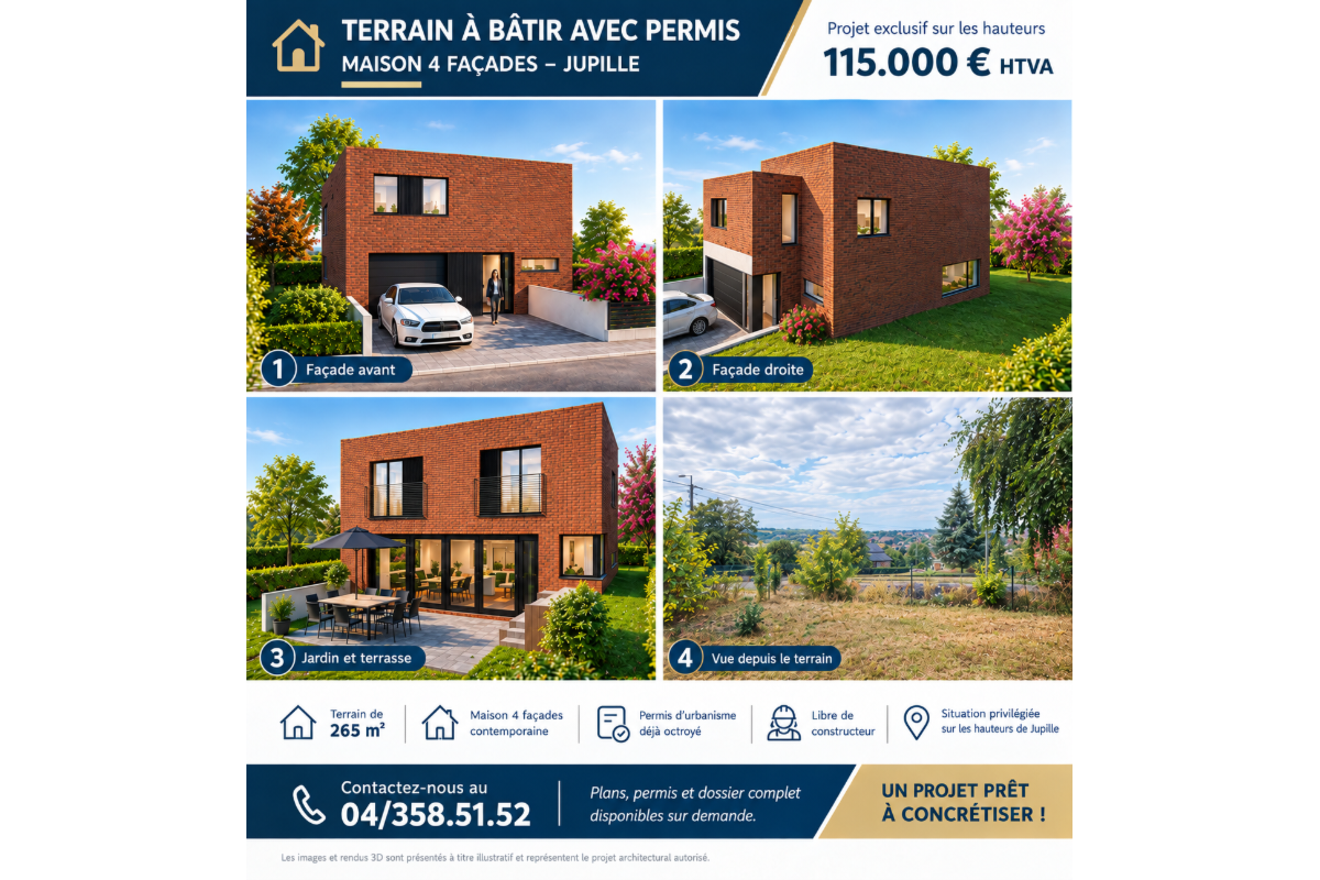 Terrain à vendre à Jupille-sur-Meuse 4020 115000.00€  chambres m² - annonce 812470