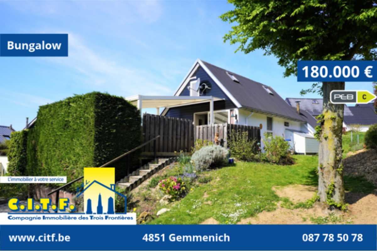 Bungalow à vendre à Gemmenich 4851 180000.00€ 3 chambres 60.00m² - annonce 821665