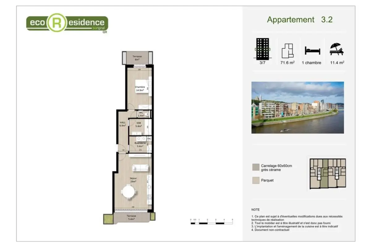 Appartement à vendre à Liège 4000 237500.00€ 1 chambres 71.60m² - annonce 823100